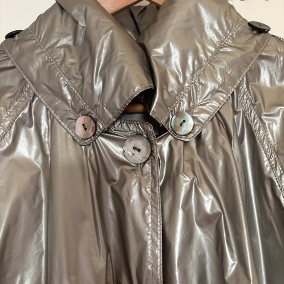 RARE MNZ Maryam Nassir Zadeh Felix Silver Shiny Jacket w Hidden Hood Medium 6 - Picture 7 of 12